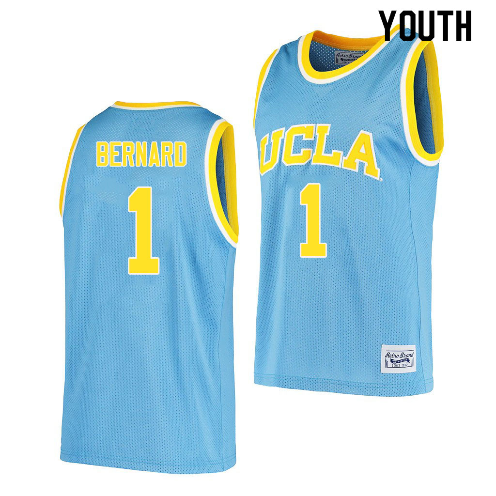 Youth #1 Jules Bernard UCLA Bruins College Jerseys Sale-Retro Blue